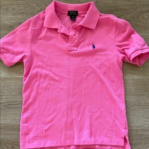 Polo by Ralph Lauren Kids Hot Pink Short Sleeve Polo with Navy Logo